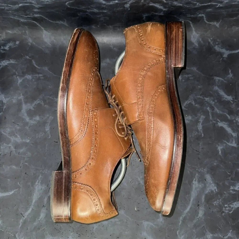 Cole Haan Benton Wingtip Brown Leather Oxfords Dress Shoes Mens Size 10M